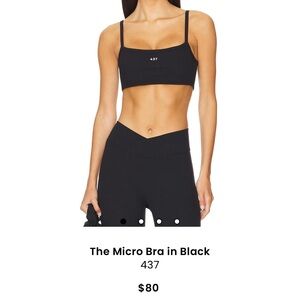 437 sport bra black small